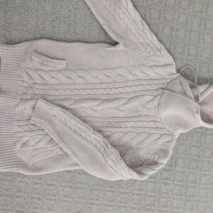 L.L. Bean Cable Knit Turtleneck Sweater - Light Pink